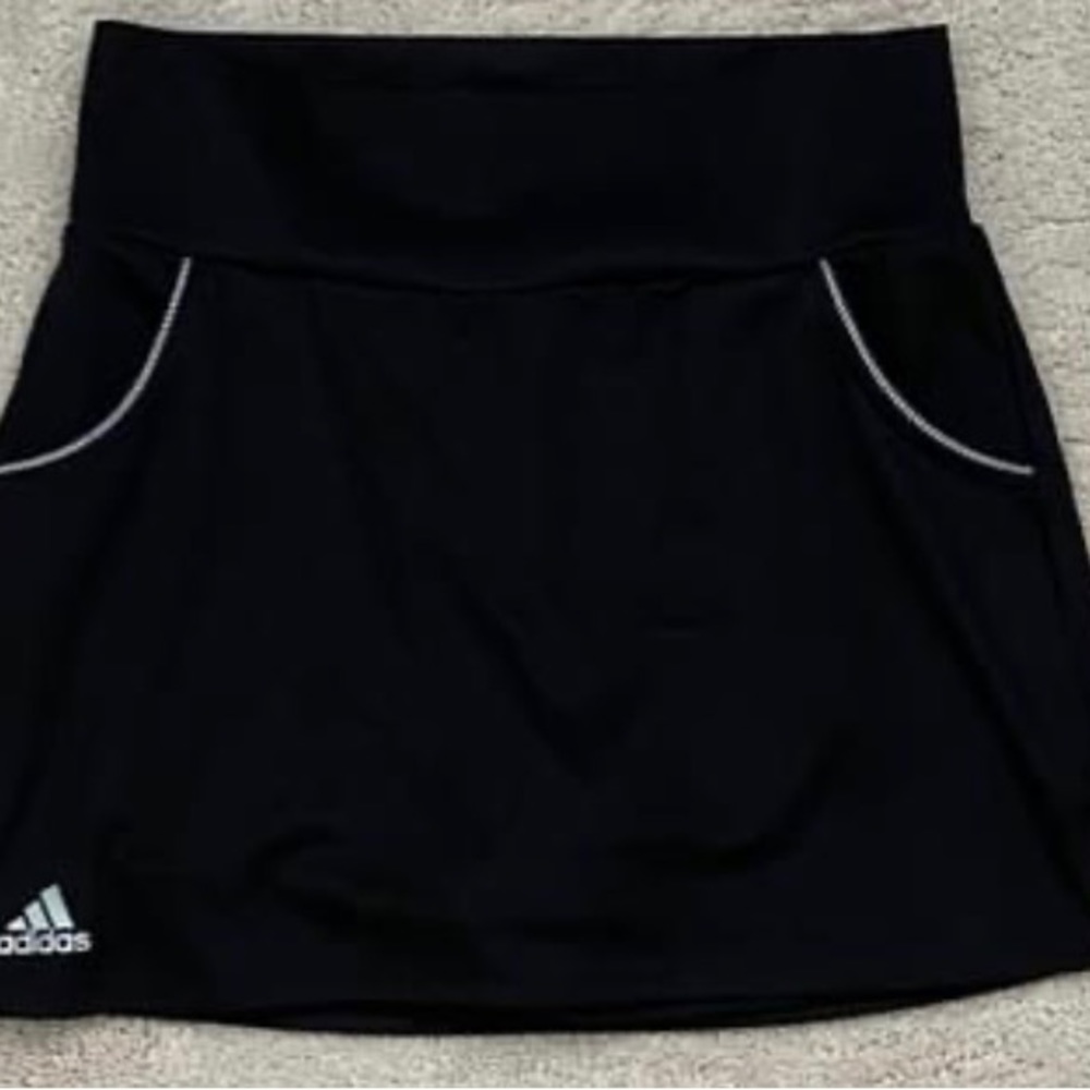 Girls Adidas Black/White Skort M 10/12